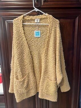 Hayden Soft Bouclé Open Cardigan Sweater - Beige